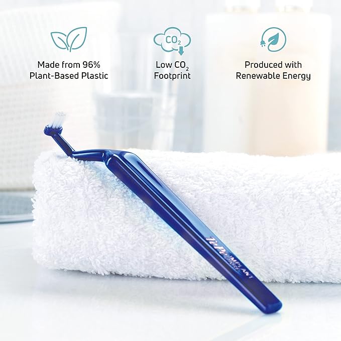 TePe Universal Care Angled Soft-Bristle Toothbrush, Small-Head Orthodontic Toothbrush