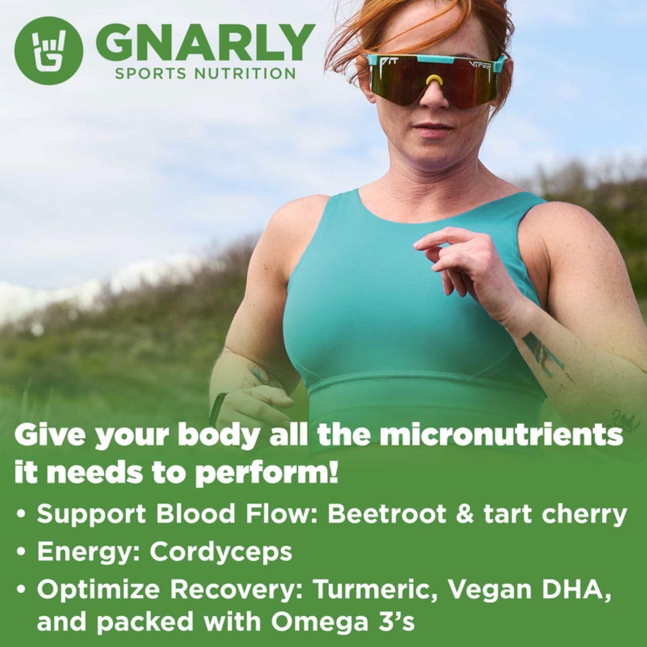 Gnarly Nutrition Greens Superfood Powder – Blueberry Acai Performance Super Greens Powder – NSF Sport Certified – Organic, Probiotics & Essential Micronutrients - Blueberry Acai, 11.64 oz