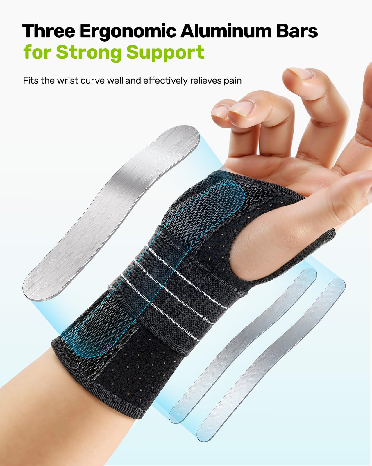 Rakiie 2 Pack Carpal Tunnel Wrist Braces, Adjustable Night Wrist Support with 3 Metal Splints, Hand Stabilizer for Men Women No Pressure on Thumb, Right and Left Hand (Purple, M)