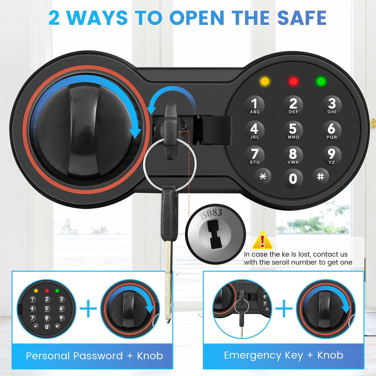 Small Safe for Home, 6.69"H Safe Box with Fireproof Waterproof Bag