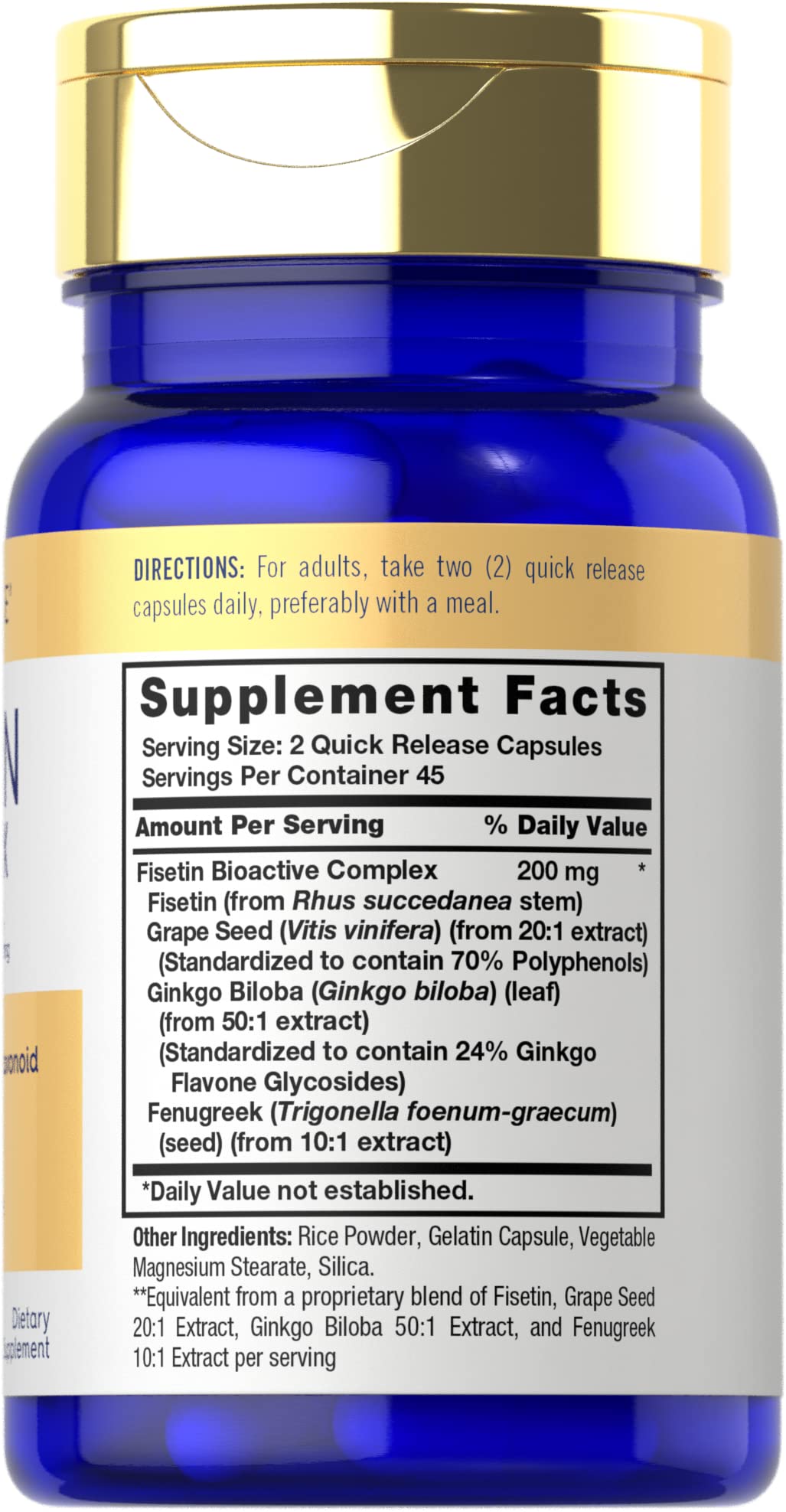 Carlyle Fisetin Complex Supplement | 90 Capsules | Non-GMO and Gluten Free