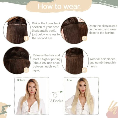 S-noilite Clip in Human Hair Extensions 100% Real Remy Thick True Double Weft Clip in Hair Extensions Full Head 8 Pieces 18 Clips Straight Silky (14 Inch - 120g,Dark Auburn (#33))