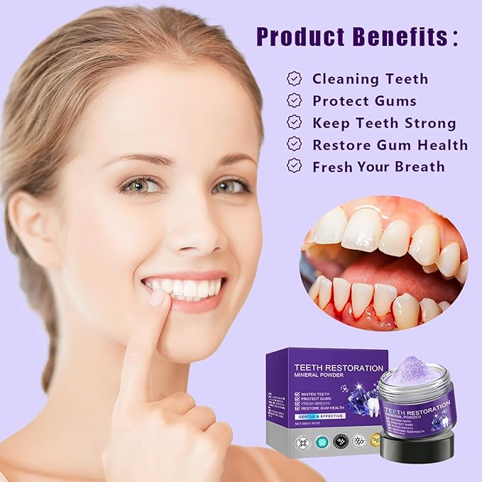 2PCS Teeth Restoration Mineral Powder, Oral & Teeth Care Mineral Powder, Effective in Strengthening Tooth and Gums