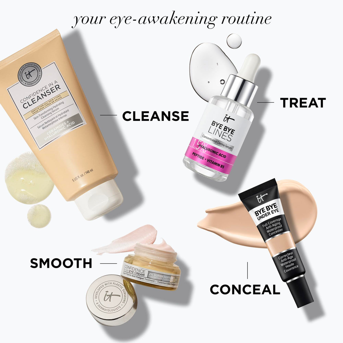 IT Cosmetics Confidence in an Eye Cream - Anti Aging Peptide Eye Cream for Dark Circles & Wrinkles, Lightweight 48HR Hydration, 2% Super Peptide Concentrate, Smooth & Brighten Undereye - 1 fl oz