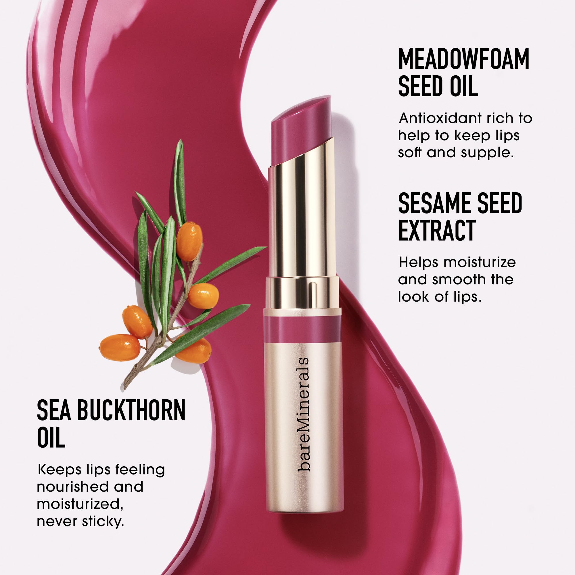 bareMinerals Dewy Lip Gloss-Balm, Devotion, Vegan, Cruelty-Free & Dermatologist-Tested