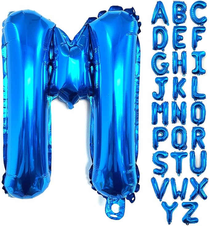 Lovoir 40 Inch Large Blue Letter M Balloons Big Size Jumbo Mylar Foil Helium Balloon for Birthday Party Celebration Decorations Alphabet Blue M