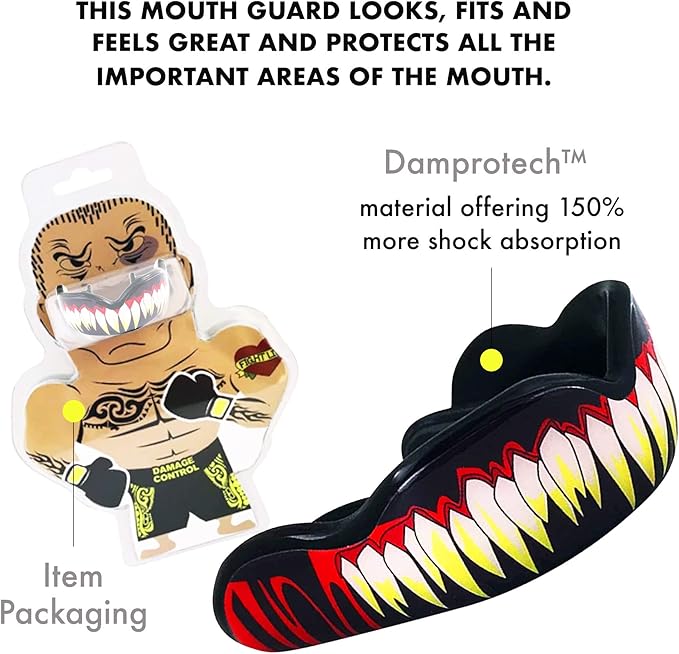 DAMAGE CONTROL High-Impact Mouth Guard – Sports Mouthguard for Boxing, Football, Hockey, Lacrosse & Basketball, Protects Teeth & Jaw, Protective Mouthpiece for Adults & Youth (Youth, SymBite 2.0)
