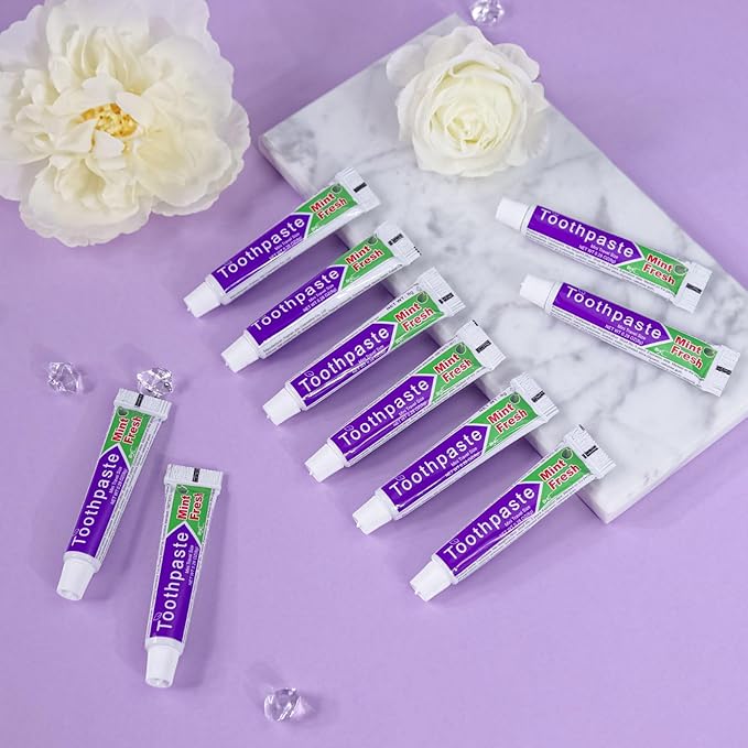 HAIFOTRVA 300 Tubes Small Bulk Travel Size Toothpaste,0.28 oz/8 g Mini Mint Flavor Disposable Toothpaste for Hotel,Guests,Homeless,Charity,Office,Camping