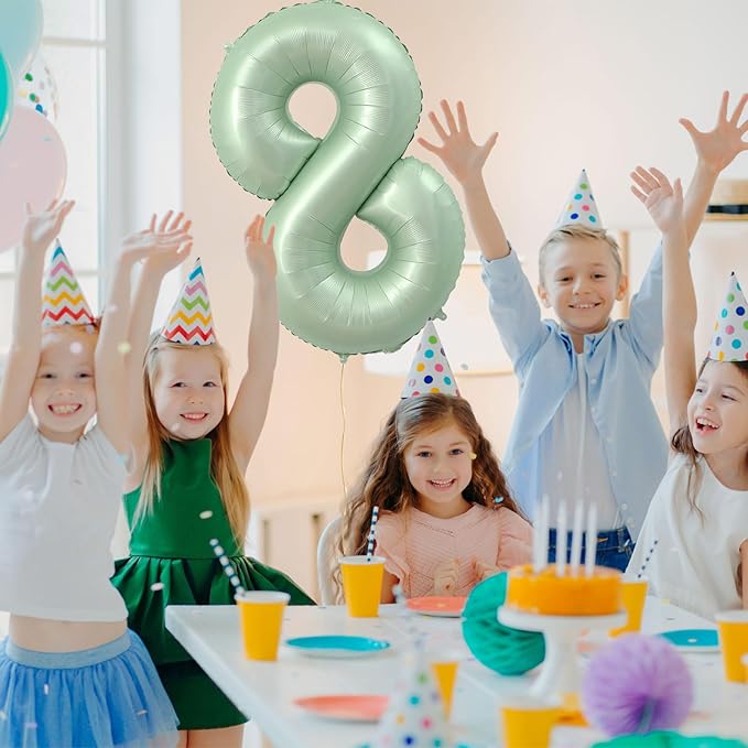 40 Inch Olive Green Large Number Balloons 0-9, Number 8 Balloons Foil Mylar Big Number Balloons, Helium Number Balloons Decorations For Birthday, Anniversary Events, Wedding Party