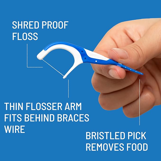 OrVance Braces Flosser - Designed for Braces for an Easy & Effective Clean, Ultra Strong Floss - 40 Count (Pack of 3)