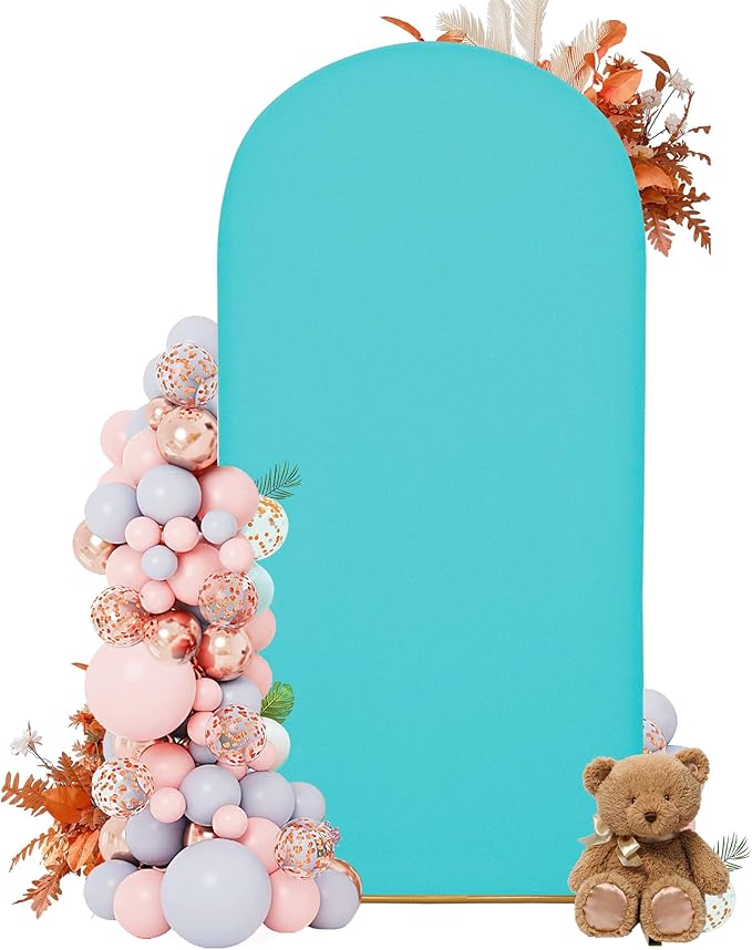 Arch Covers,Arch Backdrop Stand Fitted Cover for Wedding Birthday Party Ceremony Banquet Decoration(7.2FT,Sky Blue,Cover Only)