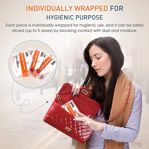 N95 Mask NIOSH Approved 100-Pack, Particulate Respirator N95 Face Masks Universal Fit - Individually Wrapped
