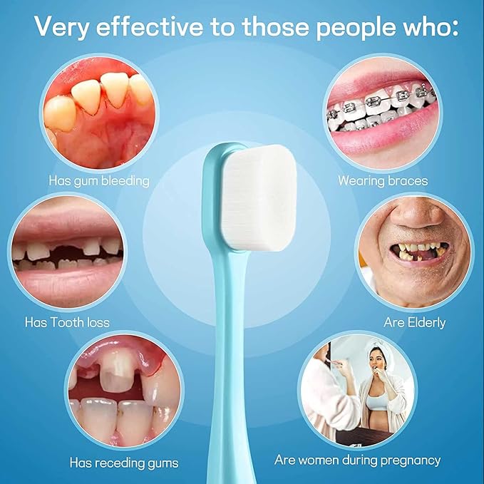 OB rush Extra Soft Toothbrush, Ultra Soft Toothbrush for Sensitive Gums, 20k Nano Floss Bristles Soft Toothbrushes for Pregnant Women, Elderly and Gum Sensitivity, Pack of 2