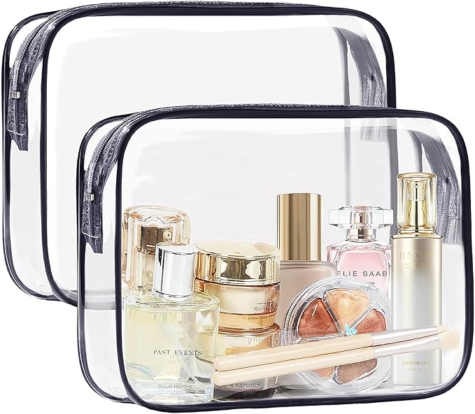 COSHAYSOO Sunscreen Bag Clear Makeup Toiletry Pouch Beach Vacation Essentials for Women Teen Girls Trip Gifts Summer Pool Travel Must Have Accessories Waterproof Stuff