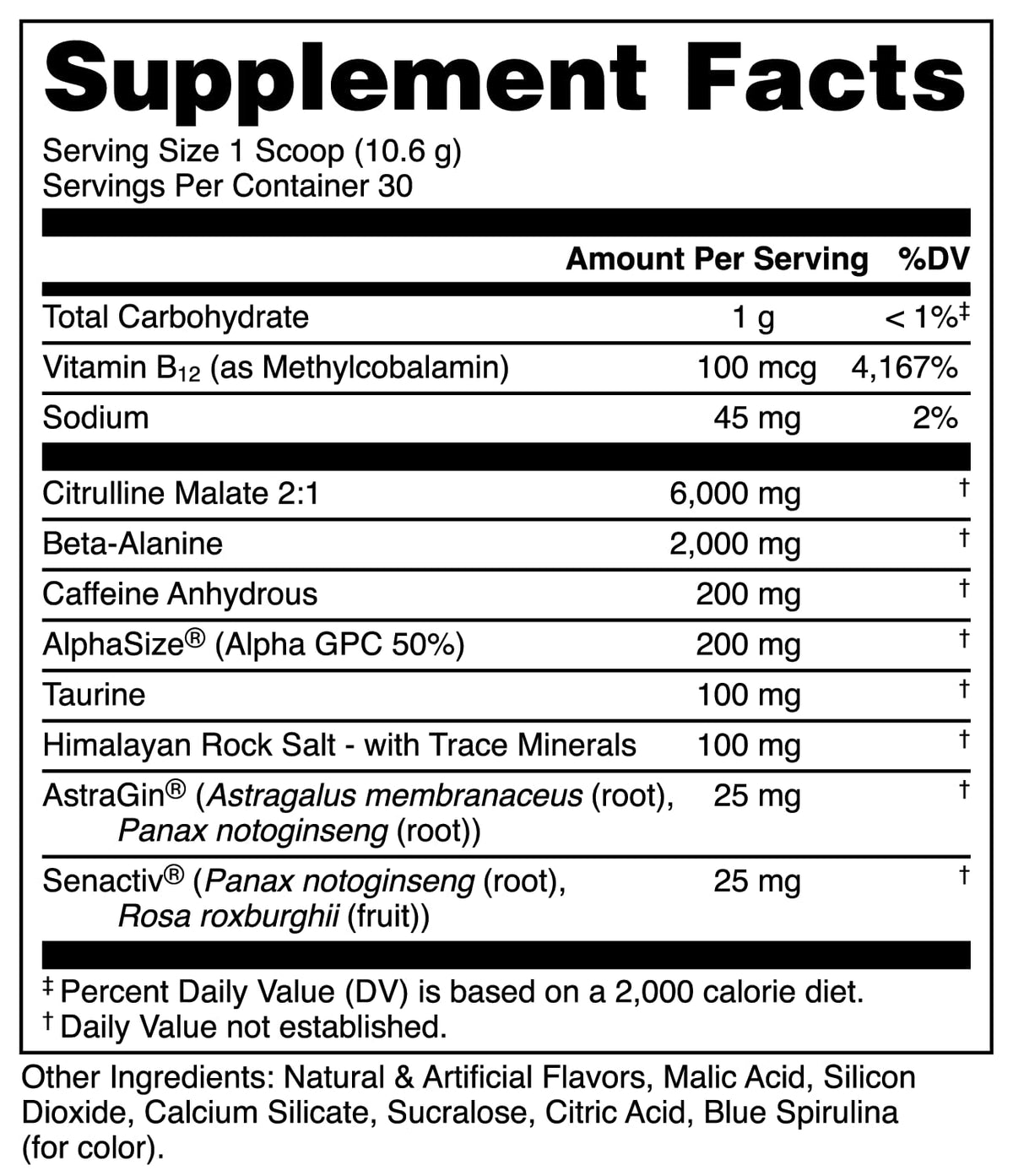 Bucked Up Pre Workout Freedom Pop | 200mg Caffeine with Citrulline Malate Beta Alanine AlphaSize and Taurine | Pre Workout Powder (30 Servings)