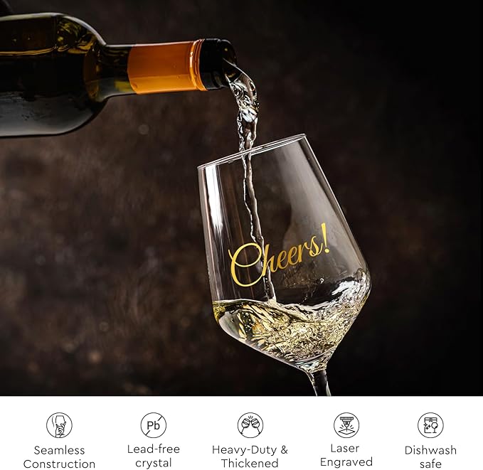 AW BRIDAL Wedding Enagagement Gifts Wine Glasses Set of 2 for Fiance and Fiancee, Bridal Shower Bachelorette Gifts for Bride and Groom to Be, Wine Glass Gift Basket for Newly Engaged Couple 2026