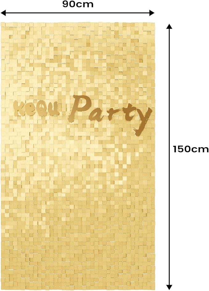 Shimmer Sequin Wall Backdrop Panels, 12pcs DIY Party Decor for Wedding, Birthday, Graduation, Anniversary, Engagement, Holiday & Home Decoration (Champagne Gold)