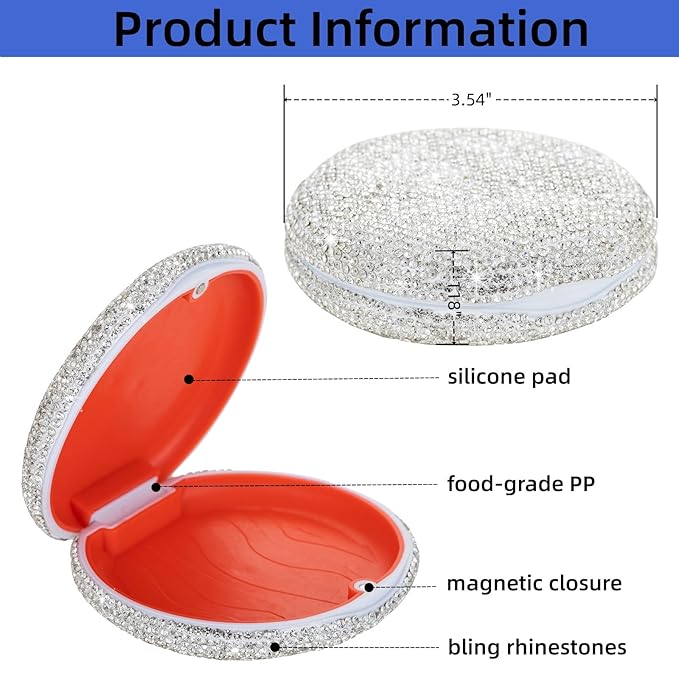 Retainer Case Cute Mouse Guard Case Slim Aligner Case Compatible with Invisalign Bling Night Guard Case Orthodontic Retainer Box Magnetic Denture Holder (Colorful)