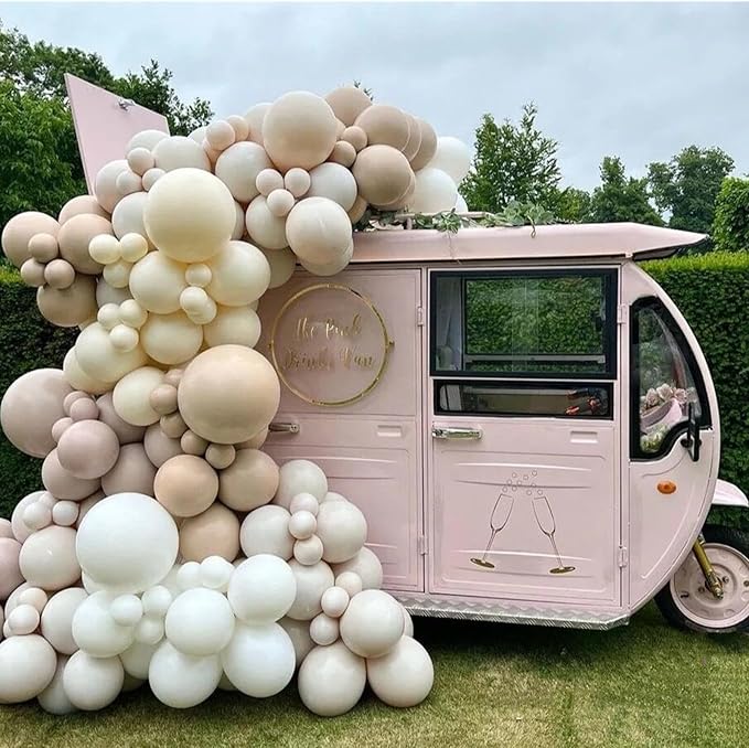 412pcs Sand White Balloon Garland Arch Kit 18 12 10 5 Inch Different Sizes Matte Neutral Latex Cream Balloons for Baby Shower Birthday Wedding Party Decoration