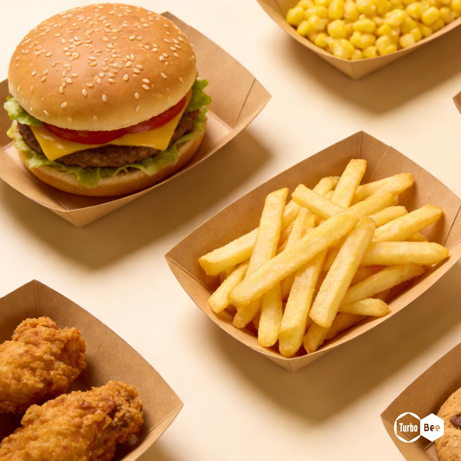 Disposable Paper Food Trays 3lb, 250 Pack Large Brown Paper Boats - Heavy Duty for Large Nachos, BBQ Ribs, Family Fries, Tacos - Ideal for Party Hosts, Sports Fans, Carnivals
