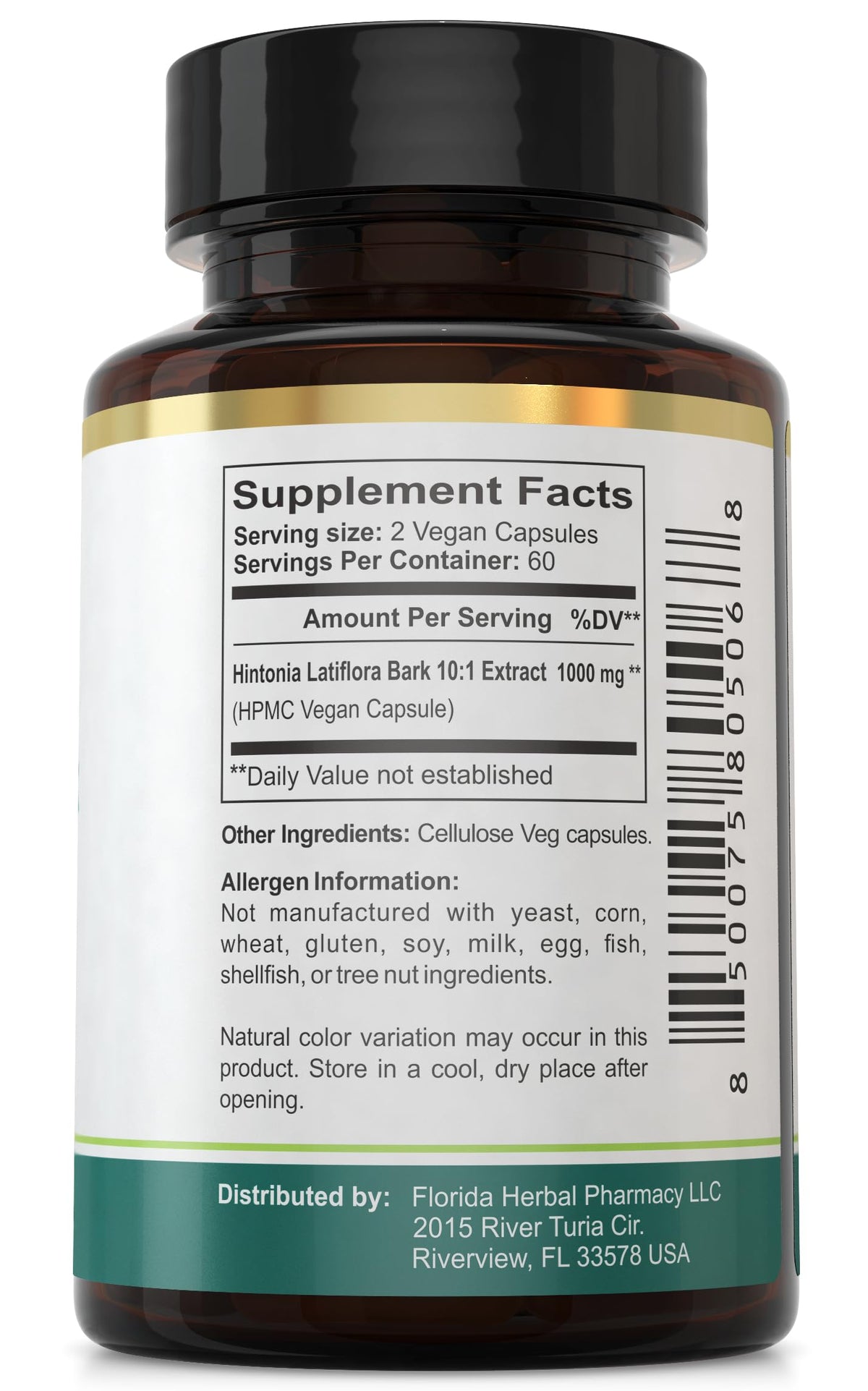Florida Herbal Pharmacy, Hintonia Latiflora Extract Capsules 10:1 (120 Capsules) Pack of 1