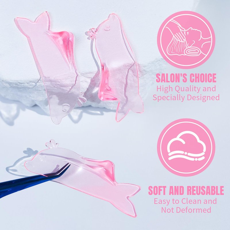 Lomansa Flat Lash Lift Shields Korean Lash Lift Rods Glueless For NO.1 Perm Soften Eyelash Lift Pads Tools (Rose)