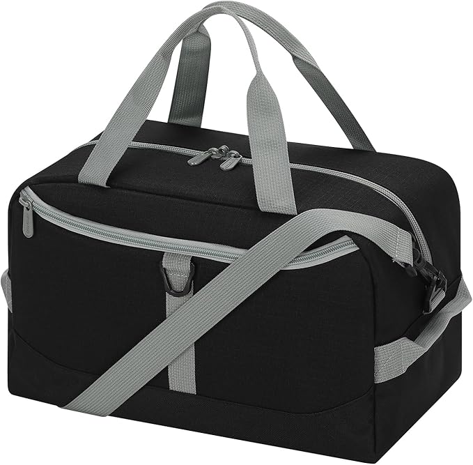 Apenze Small Gym Bag 14 inch lightweight Carry On Mini Duffel Bag with D-Ring for Travel Sport - Black