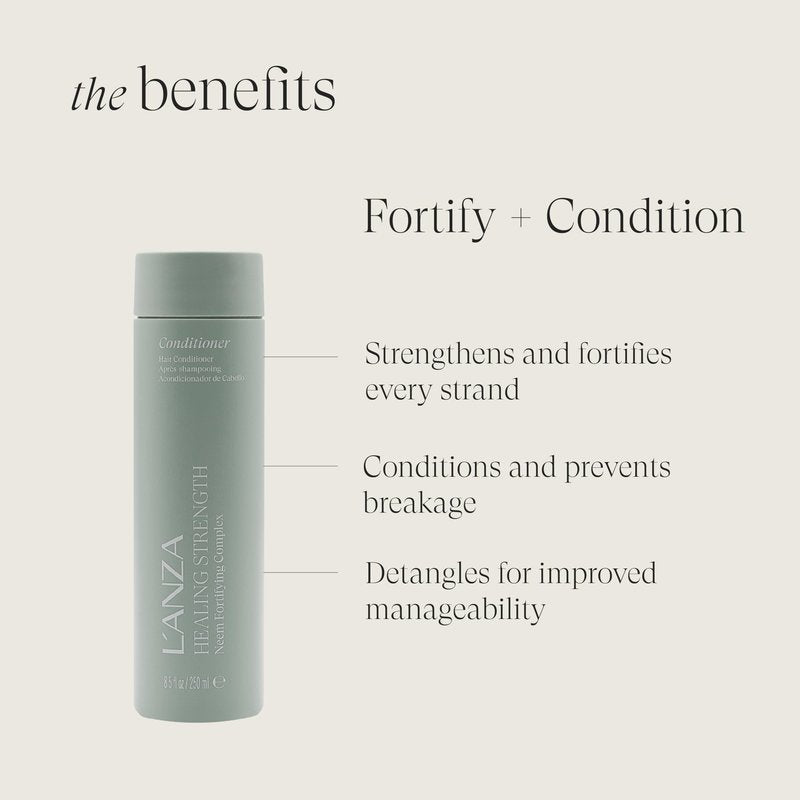L’ANZA Healing Strength Manuka Honey Conditioner - Strengthens, Protects and Restores Weak, Fragile, and Aged Hair, Rich with Keratin Protein, Healing Oils, and Vitamin C (8.5 Fl Oz)