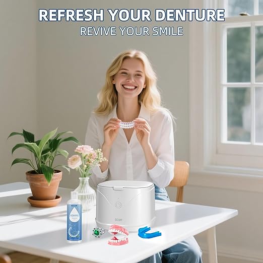 BCOM Ultrasonic Retainer Cleaner Solution, Jewelry Cleaner Solution Deep Clean for Retainer, Mouthguards, Night Guards, Aligners and Jewelry Ring, Odor Stain Remover for Cleaner 8.5 oz,2 Pack