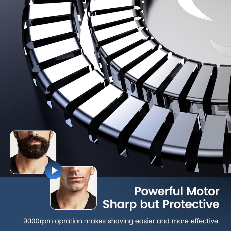 Electric Razor for Men, Uythumidid Rechargeable Men’s Electric Shavers, Wet & Dry Shaver with Pop-up Trimmer, Waterproof Cordless Portable Razor with Safety Lock, Perfect for Men, Blue