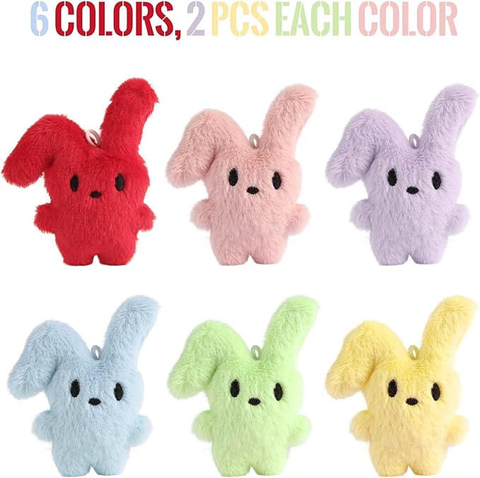 12PCS Easter Eggs with Plush Bunny Toys, Cute Stuffed Bunnies, Easter Basket Stuffers for Boys Girls, Easter Egg Fillers Party Favors Gifts for Kids Teens