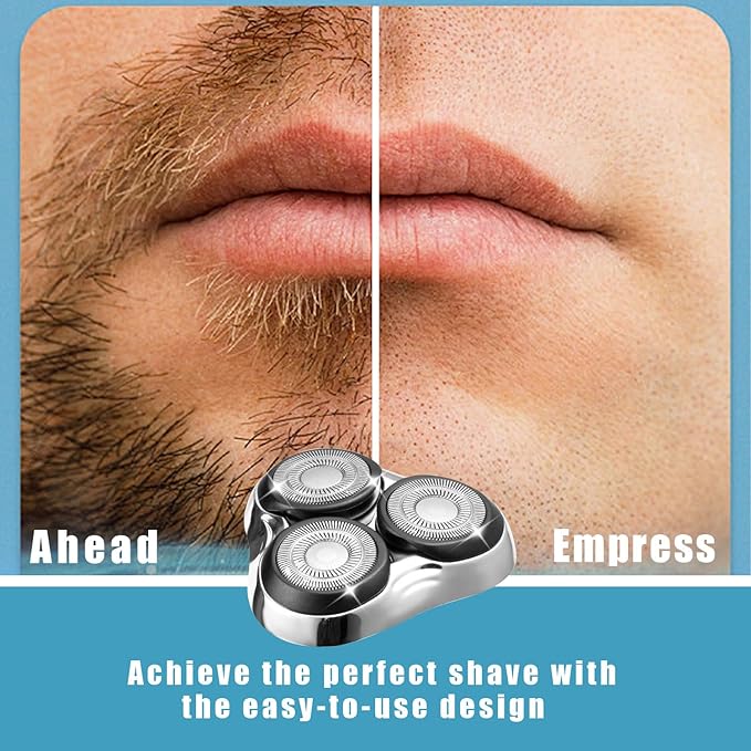 Universal Rotary Shaver Replacement Head Compatible with Remington Shaver Razor Parts for Series R3,R4,R5,R6,R7,R8,SP-3141 and SP-5161 Foils (Silver/2Pack)
