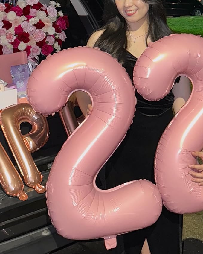 Pearlescent Pink Number 7 Balloon 40 Inch, 7 Balloon Number, 7th Birthday Decorations, Pearlescent Pink Party Supplies for Boys Girls