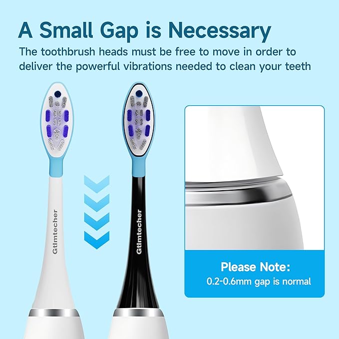 Electric Toothbrush Replacement Heads, 8 Pack Adults Kids 7+ Sonicare Toothbrush Replacement Brush Heads Sensitive Replacement Heads C2 C3 G2 G3 A3, Black