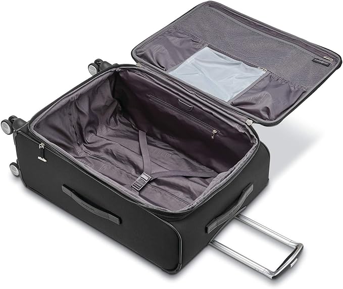 Samsonite Solyte DLX Softside Expandable Luggage with Spinner Wheels, Midnight Black, Checked-Large 29-Inch