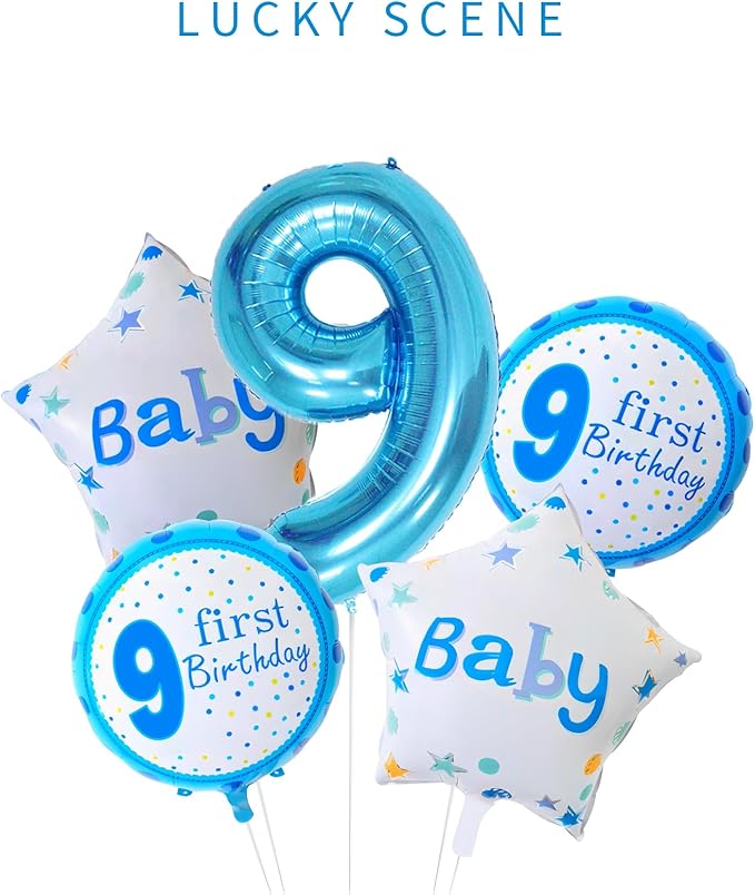40 Inch Blue Number Balloons, Helium Mylar Foil Number Balloons for Birthdays, Number 9 Balloon for Party Wedding Bachelorette Birthday Bridal Shower Graduation Anniversary Celebration Party