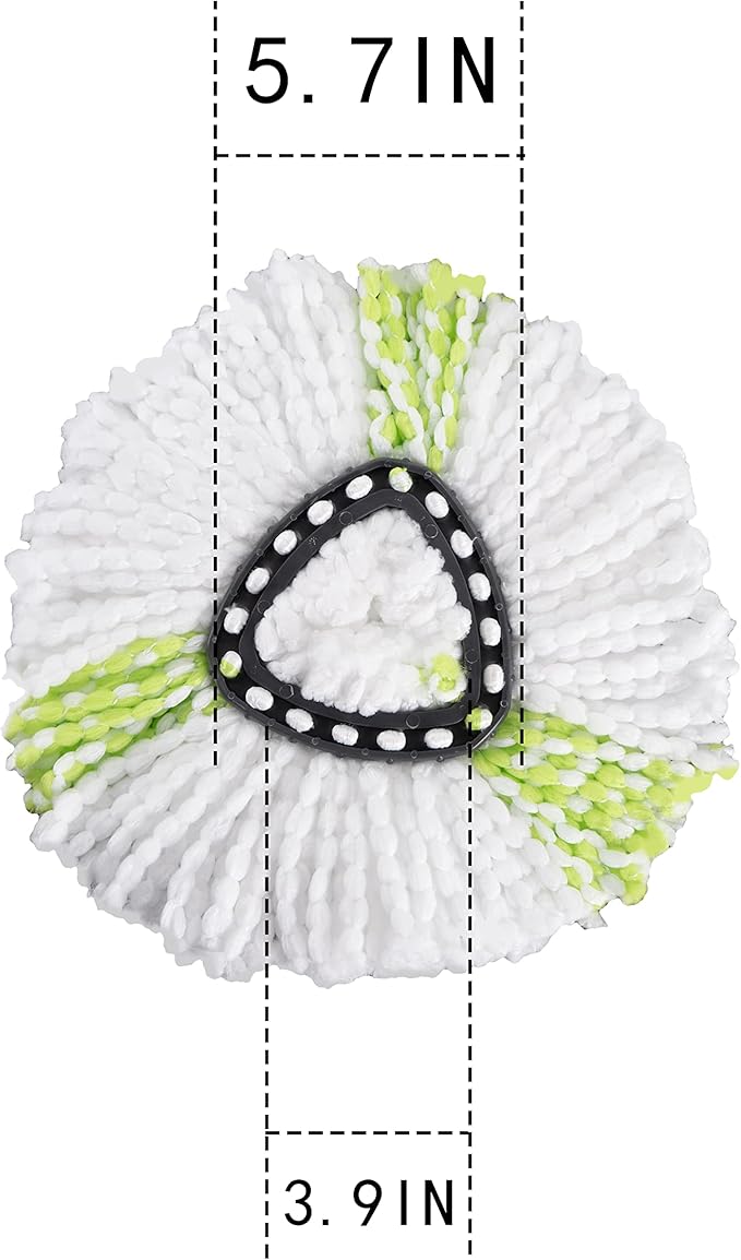 Matthew Cleaning 3Pack Green Microfiber Spin Mop Replacement Head Compatible with EasyWring Spin Mop Replace Head-EasyWring High Absorbency,Machine Washable,Microfiber Spin Mop Refills