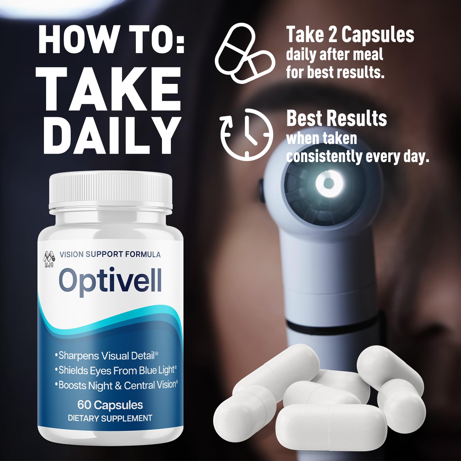 (2 Pack) Optivell Eye Capsules, Official Optivell Eye Vitamin Pills with All Natural Ingredients, Advanced Vision Formula Supplement Pills Supporting Ocular Health & Wellness Naturally (120 Capsules)