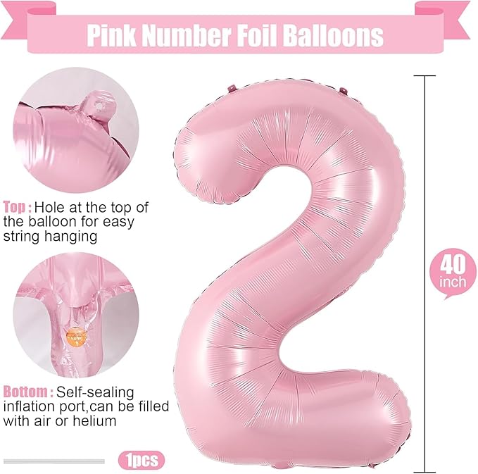 2026 Balloons,Pink 40Inch Number 2026 Balloons Pastel Pink 2026 Helium Foil Balloon,Happy New Year Balloons for New Year Eve Christmas Graduation Party Decorations