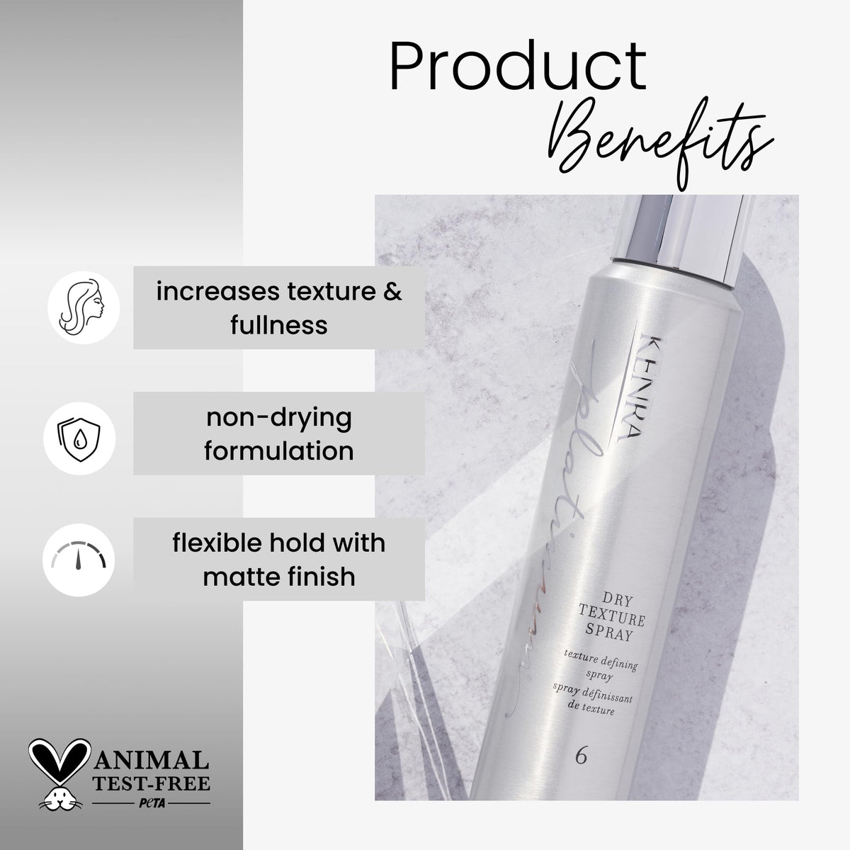 Kenra Platinum Dry Texture Spray 6 | Texture Defining Styler | Increases Texture & Fullness | Absorbs Oils & Impurities | Ultra-Lightweight, Non-Drying Formulation | All Hair Types | 5.3 oz. (2-Pack)