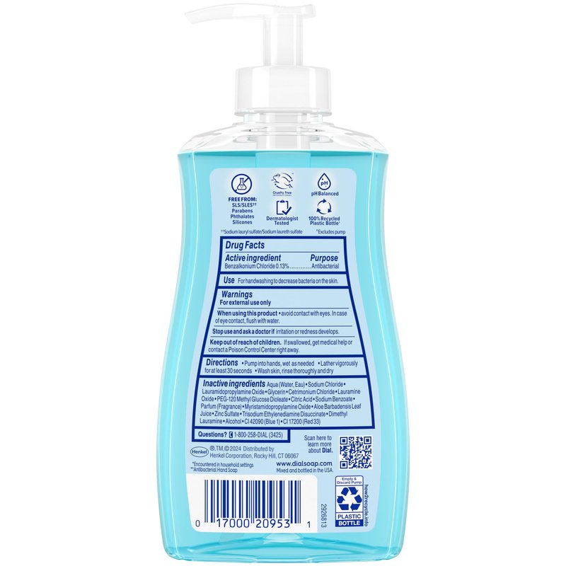 Dial Antibacterial Liquid Hand Soap, Spring Water, 11 fl oz (Pack of 4)