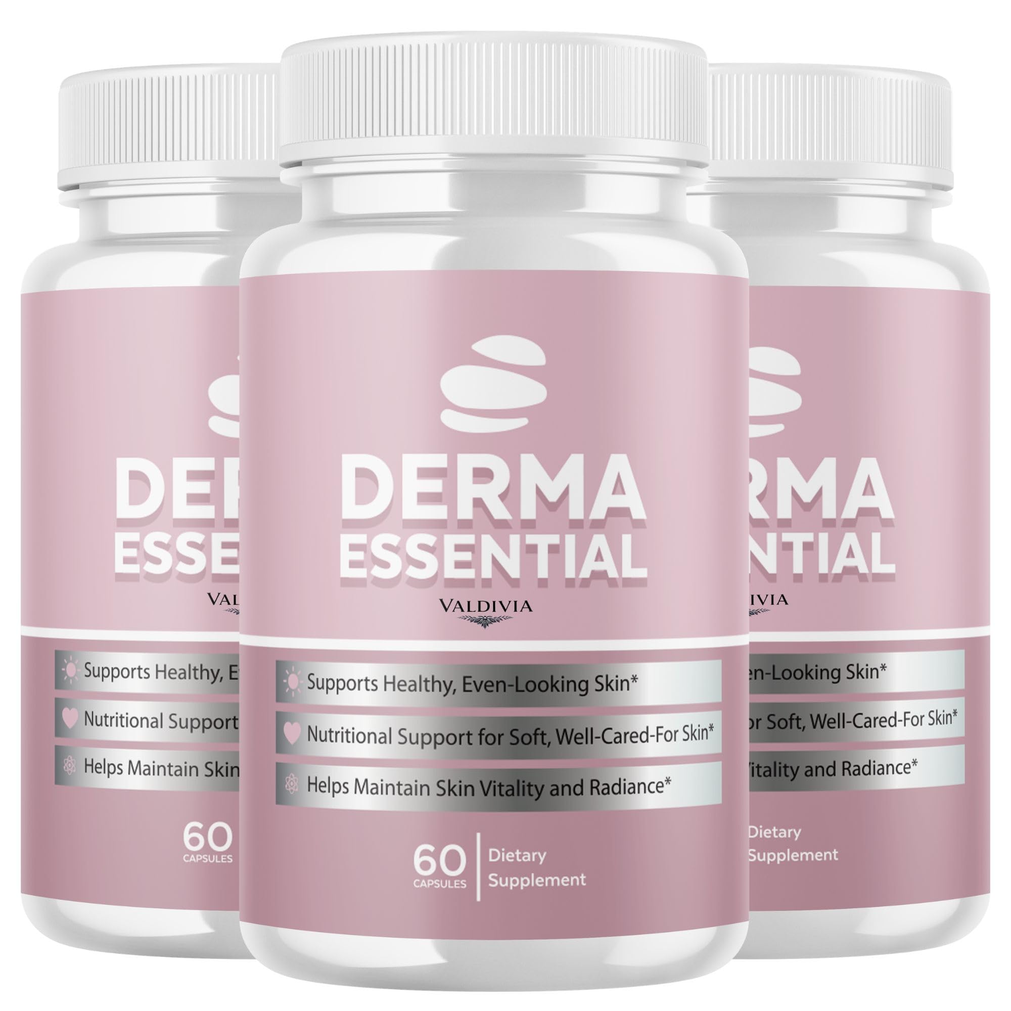 (3 Pack) DermaEssentials Capsules - Official Derma Essentials Supplement, Premium Formula, Natural Vitamins for Health & Wellness - 180 Capsules for 3 Months
