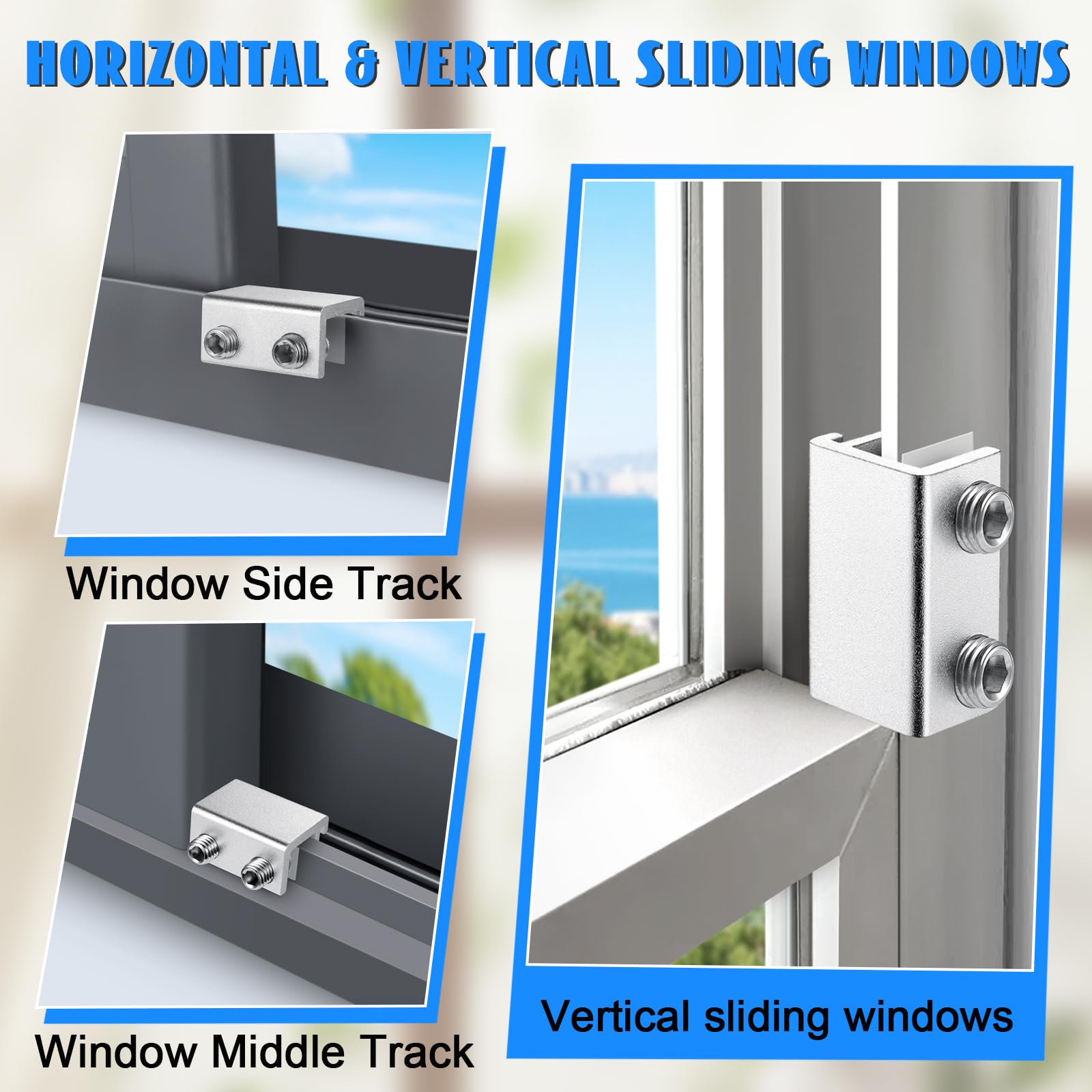 HYIEOU Sliding Window Locks (6 Sets), Secure Window Lock with Key, Window Locks for Up and Down Windows & Horizontal Sliding Windows, Adjustable Window Lock, Sturdy and Durable, Does Not Deform.
