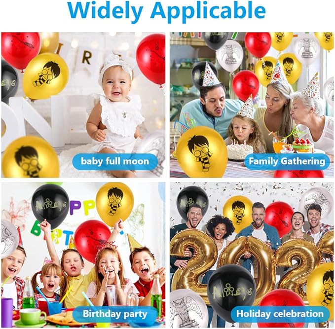 Ainiv Cartoon Balloons - 15pcs ThickenParty Balloons (12inch) With Ribbon - Metallic Latex, Perfect for Birthdays, Graduations, Baby Showers