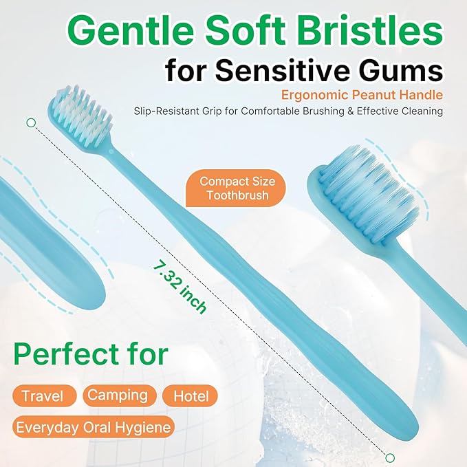 200 Pack Premium Disposable Toothbrushes Bulk – Individually Wrapped Soft Bristle Toothbrushes for Travel, Hotel Guest, Donation, Kids, Adults – Single Use, Family & Emergency Hygiene