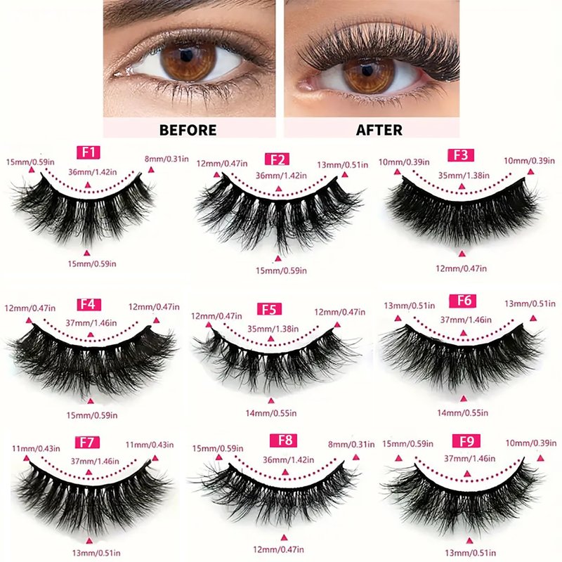 Ellazzle 18 Pairs Lashes Wispy Bulk Natural Eyelashes Wholesale Fluffy Fake Eyelashes Mink 3d Lashes Pack