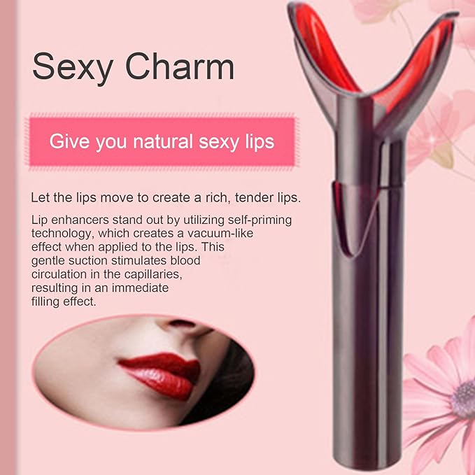 Lip Plumper Device Self-Suction Lip Enhancer Tool Portable Manual Massage Plumper Easy-to-Use Circulation Boosting Line Reducer for Fuller