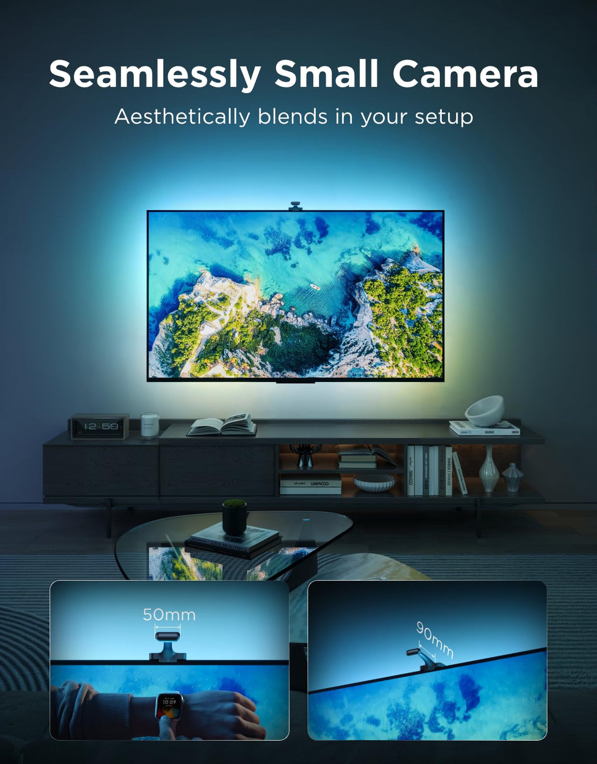 Govee TV Backlight 3 with Dual 4MP Lens, TV Lights Sync to 75-85 Inch TVs