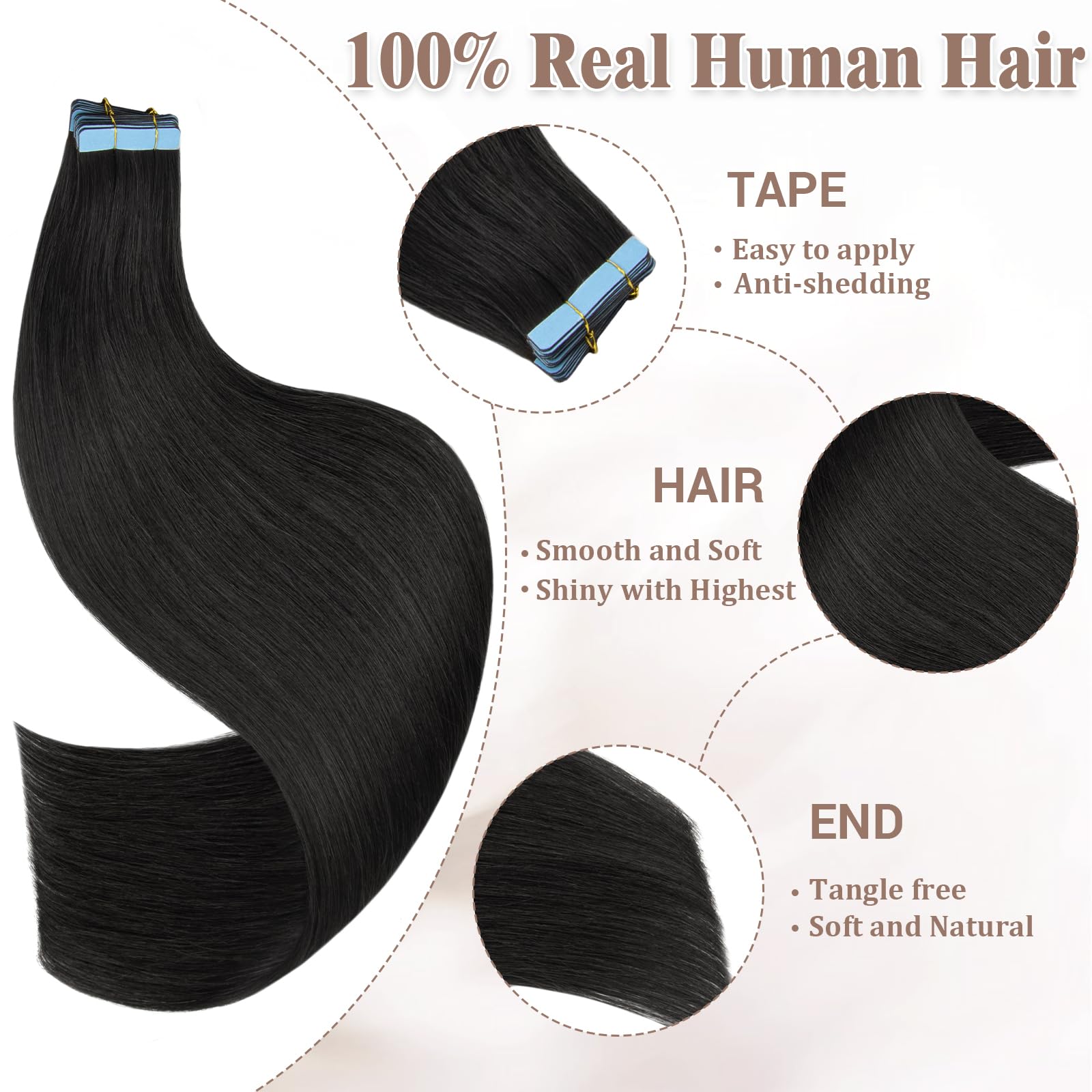Lveyan 100% Human Hair Tape in Hair Extensions Invisible PU Seamless Skin Weft 16 Inch 50g/pack 20pcs Caramel Blonde Tape in Remy Human Hair Silky Straight Hair Extensions (#27, 16 Inch)