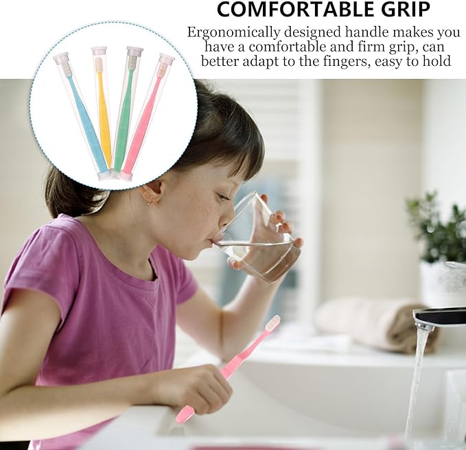 Ultra Soft Bristle Toothbrush 4pcs, Mild Cleaning Oral Care Tool for Sensitive Gums, Assorted Colors for Adults’ Daily Use